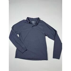 Rhone Mens Medium Long Sleeve Polo Heather Blue Performance